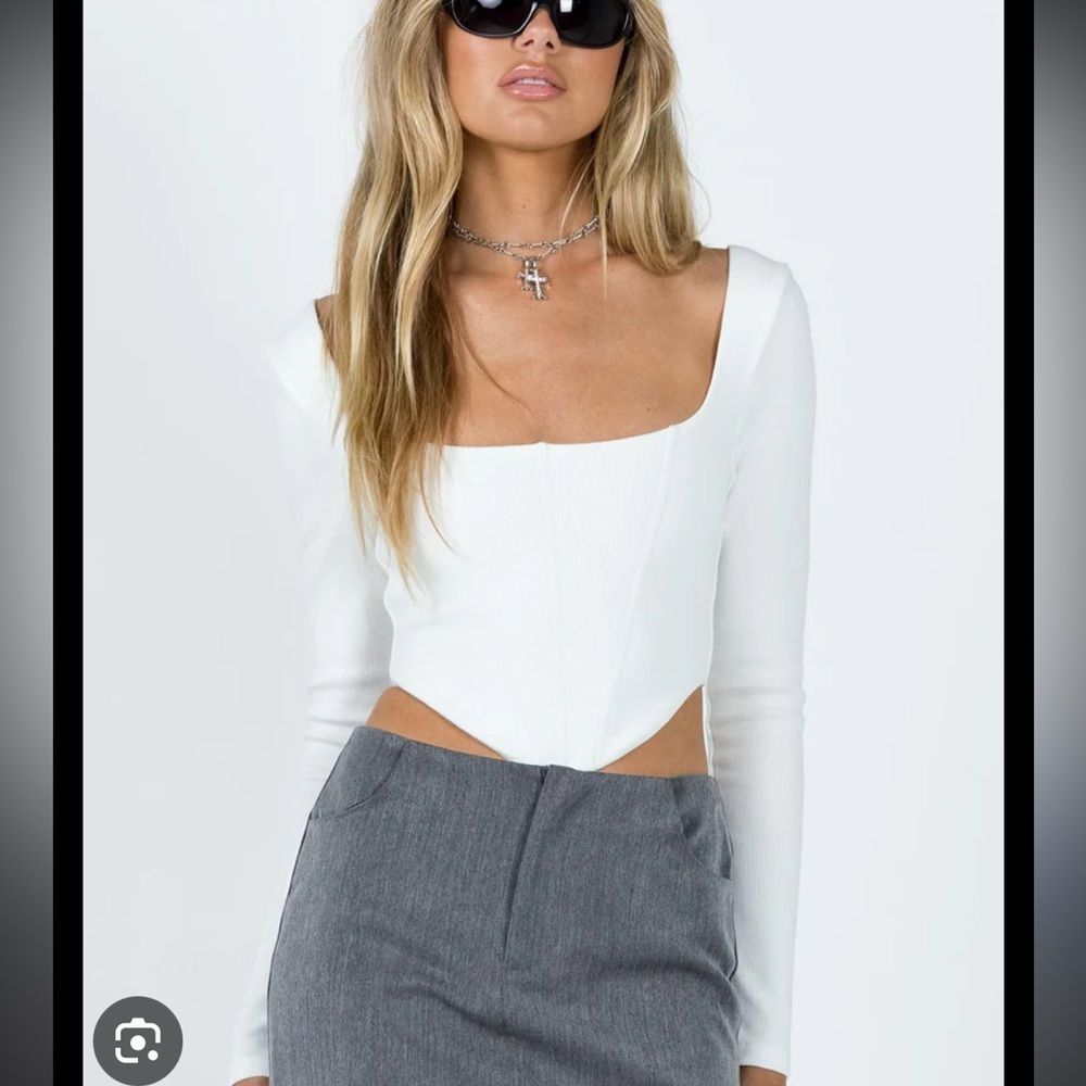 Kaeshia Rib Long Sleeve Bustier